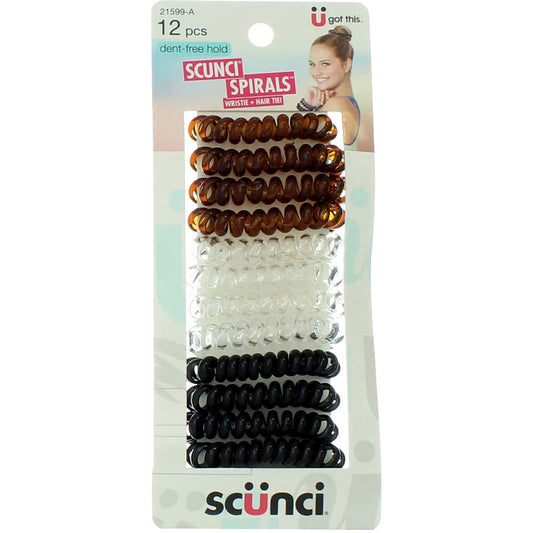 Scunci Dent-Free Hold Hair Ties, 12 Ct – Beauty