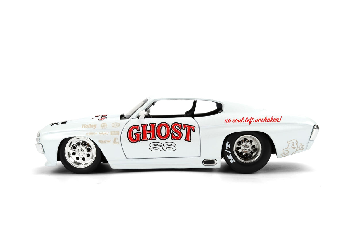 Jada Toys Bigtime Muscle 1:24 1971 Chevrolet Chevelle SS Die-cast Car – Opening Doors, Hood, Trunk, Rubber Tires(White)