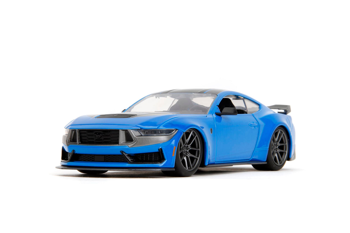 Jada Toys Bigtime Muscle 1:24 2024 Ford Mustang Dark Horse Die-cast Car - Opening Doors, Hood, Trunk, Rubber Tires(Blue)