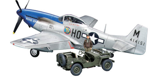Tamiya 1/48 North American P-51D Mustang & 1/4-ton 4x4 Model Set – Toy