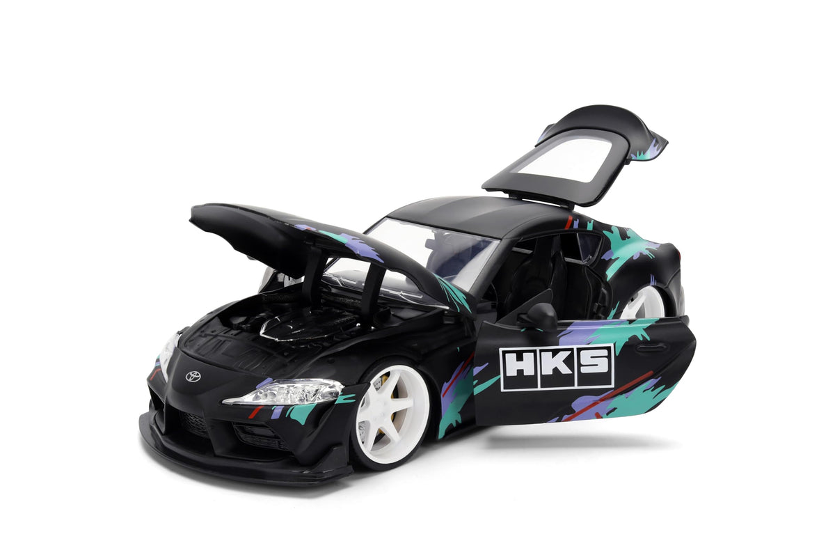 Jada 2020 Toyota GR Supra HKS, Black/Green Toys 37023-1/24 Scale Diecast Model Car