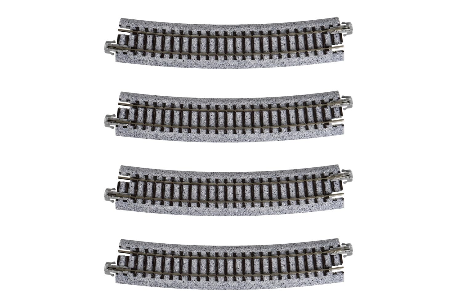 Kato USA Model Train Products Unitrack, 481mm (19") Radius 15-Degree Curve Track (4-Piece) – Toy