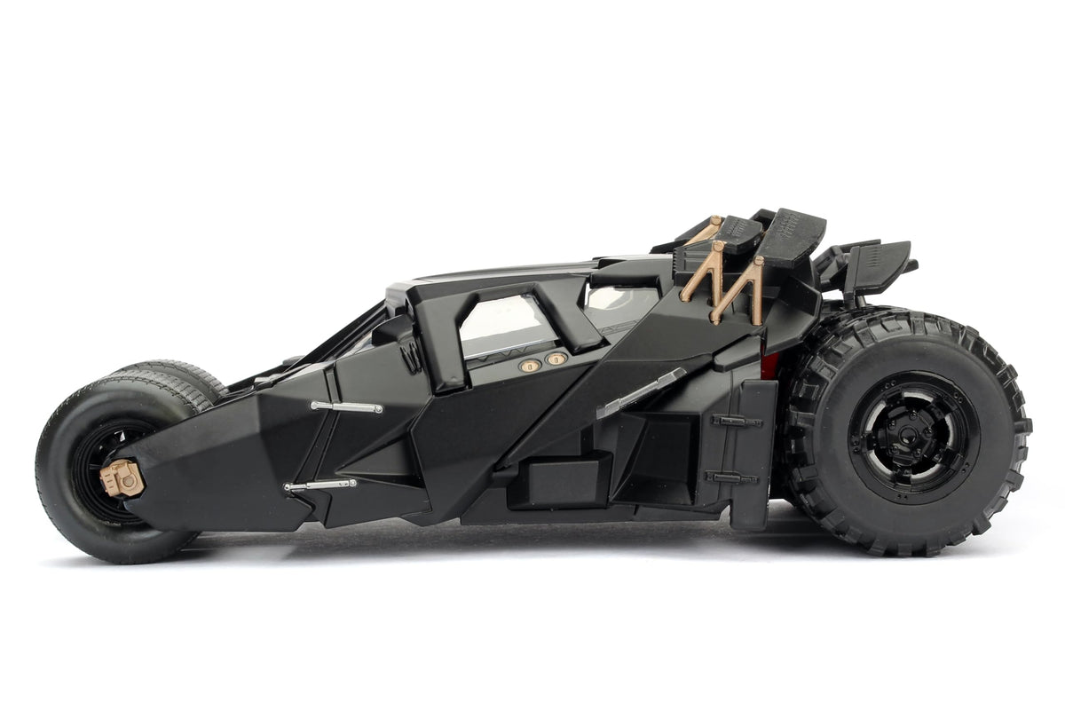 Jada Toys DC Comics 2008 The Dark Knight Batmobile with Batman Figure 1:24 Scale Metals Die-Cast Collectible Vehicle Boys Metals 2008 Multicolor Standard