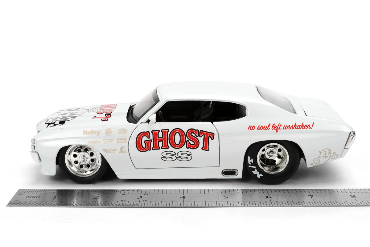 Jada Toys Bigtime Muscle 1:24 1971 Chevrolet Chevelle SS Die-cast Car – Opening Doors, Hood, Trunk, Rubber Tires(White)