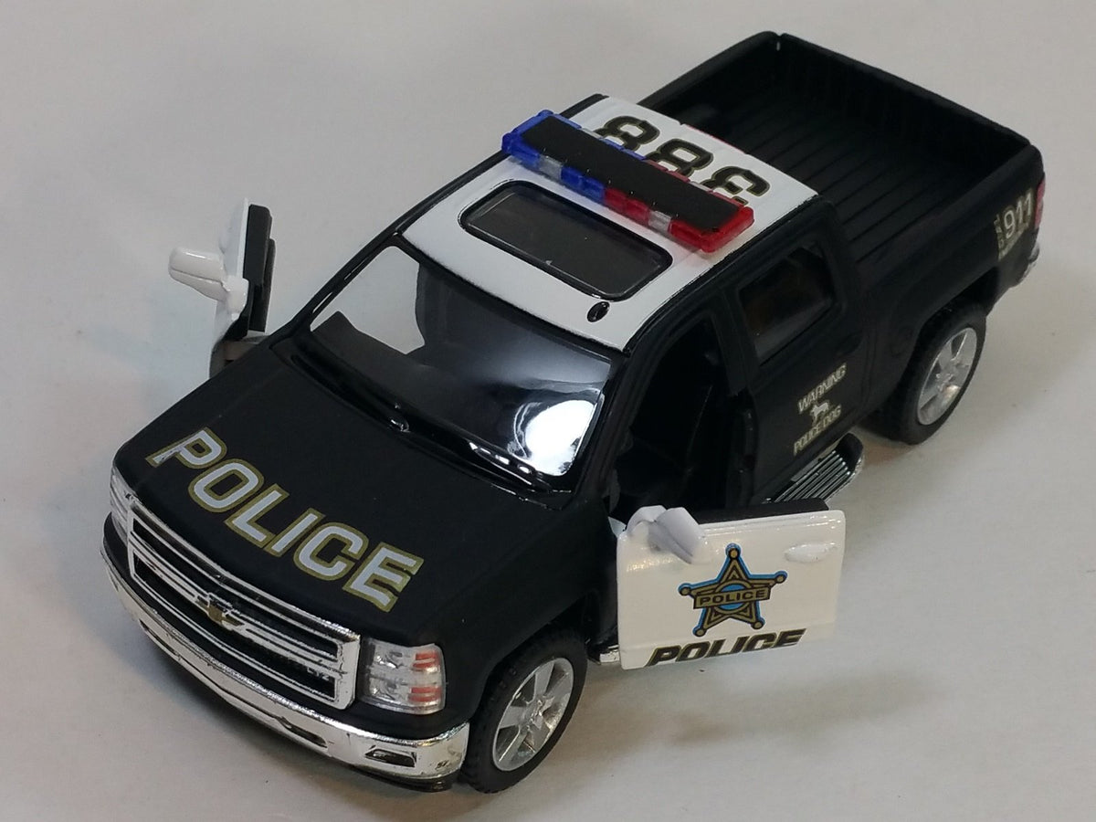 KiNSMART 2014 Chevrolet Silverado LTZ Crew Cab 4x4 1:46 Scale 5 Inch Diecast Metal Model Pick-up Interceptor Truck Police K9 Unit