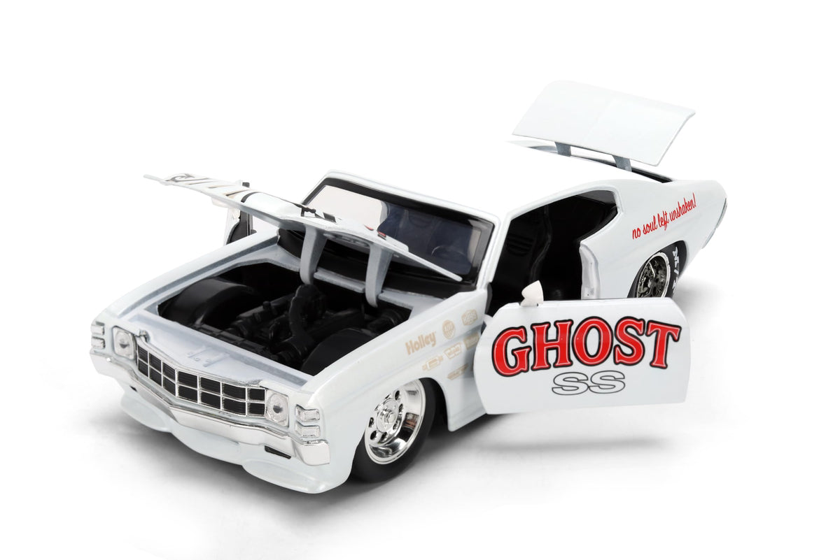 Jada Toys Bigtime Muscle 1:24 1971 Chevrolet Chevelle SS Die-cast Car – Opening Doors, Hood, Trunk, Rubber Tires(White)