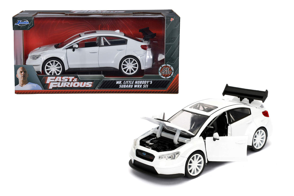 Jada Toys Fast & Furious 1:24 Mr. Little Nobody's Subaru WRX STI Die-cast Car, toys for kids and adults, White (98296)