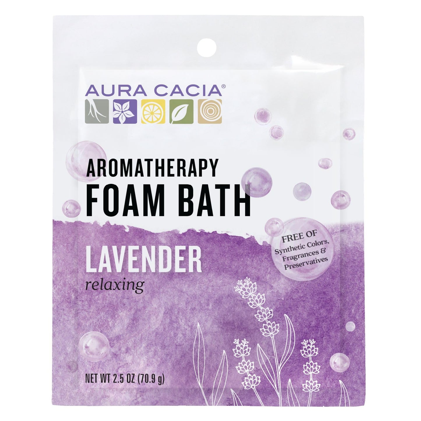 Aura Cacia Aromatherapy Foam Bath, Relaxing Lavender, 2.5 Ounce Packet (Pack of 3) – Beauty