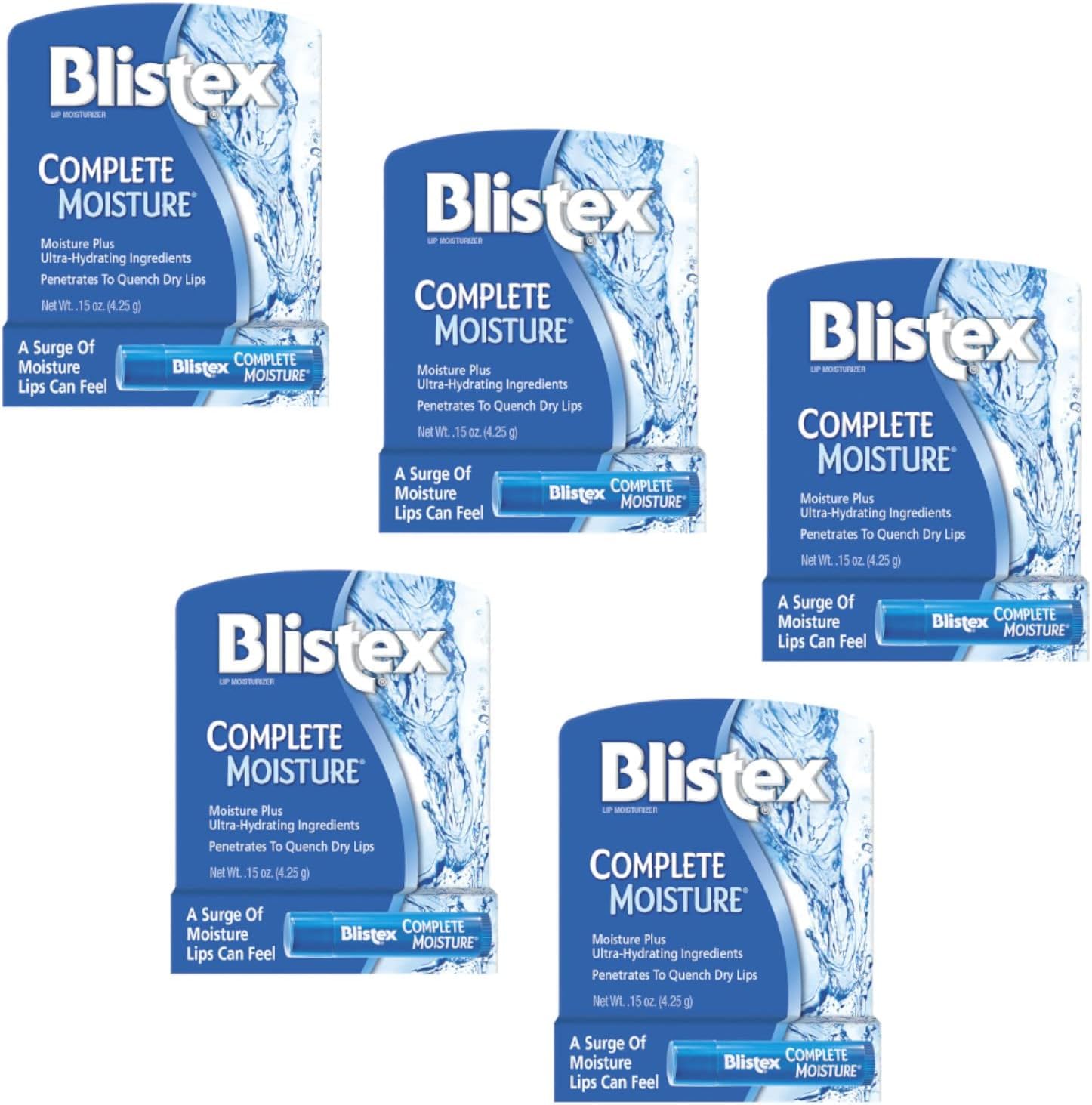 Special pack of 5 BLISTEX COMPLETE MOIST BALM 0.15 oz – Drugstore