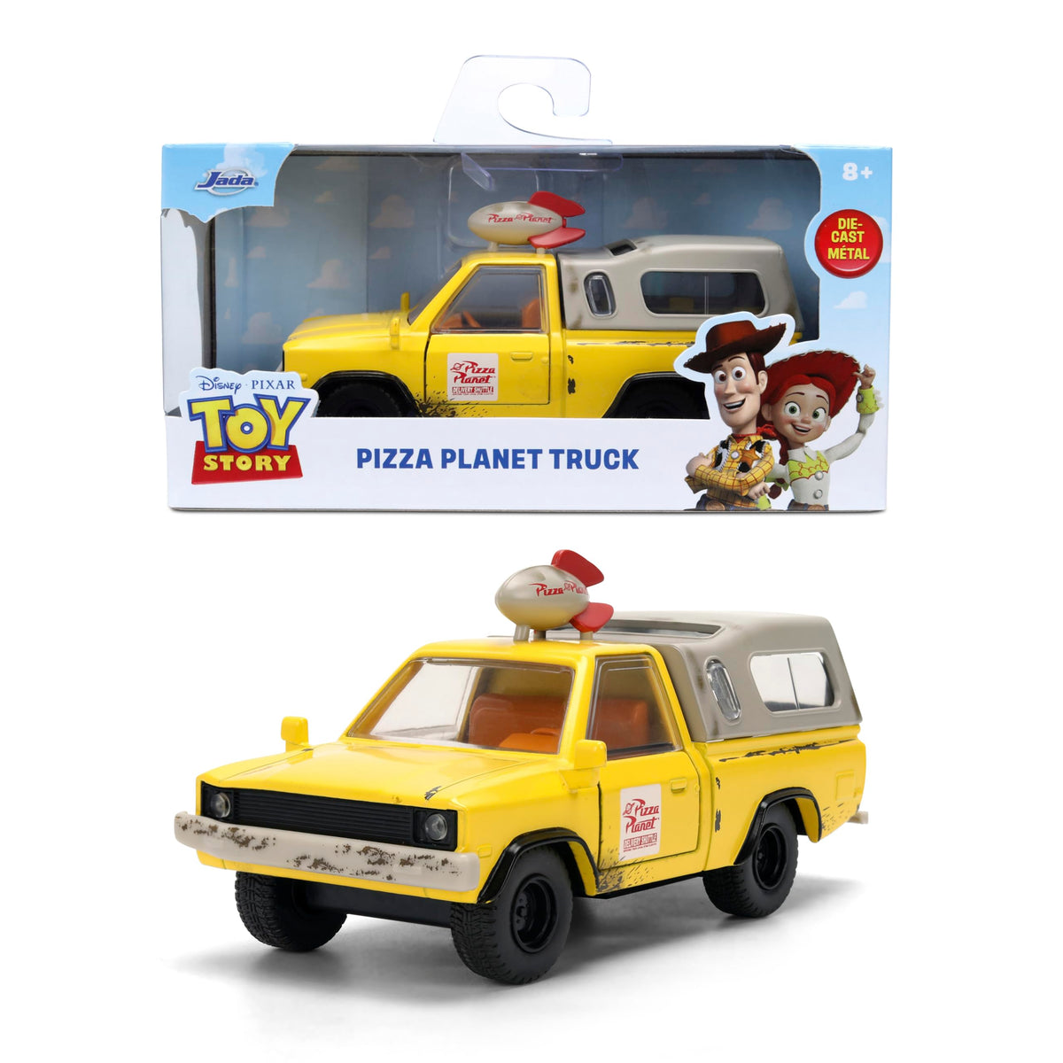 Jada Disney Pixar Toy Story – Pizza Planet Truck 1:32 Scale – Hollywood Rides Die-Cast Vehicle Toys – Opening Doors – Detailed Interior – Collector's Edition – Age 8+ – Yellow/White