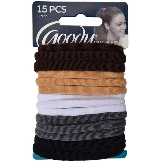 Goody Ouchless Ponytail Hair Elastics - 15 Pcs. – Beauty