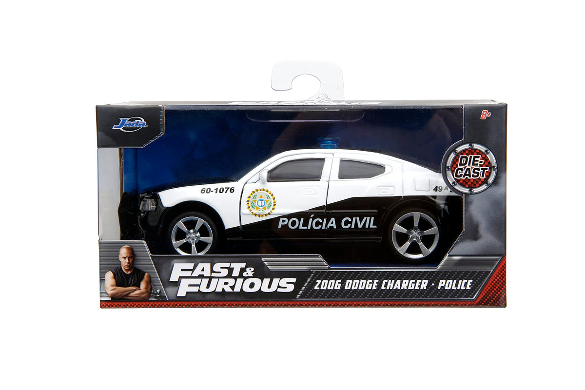 Jada Fast & Furious 1:32 2006 Dodge Charger Police Car Die-Cast Car, Toys for Kids and Adults