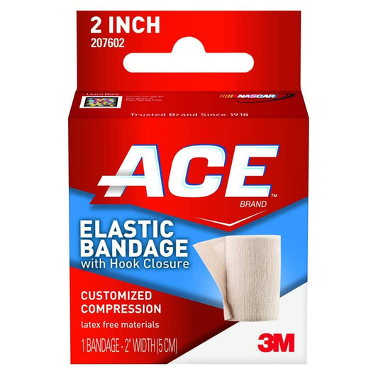 Ace Elastic Bandage Wraps with Hook Closure, Non-Sterile, Latex-Free, 2 in x 4.2 ft, 1 Count, 1 Pack – BISS