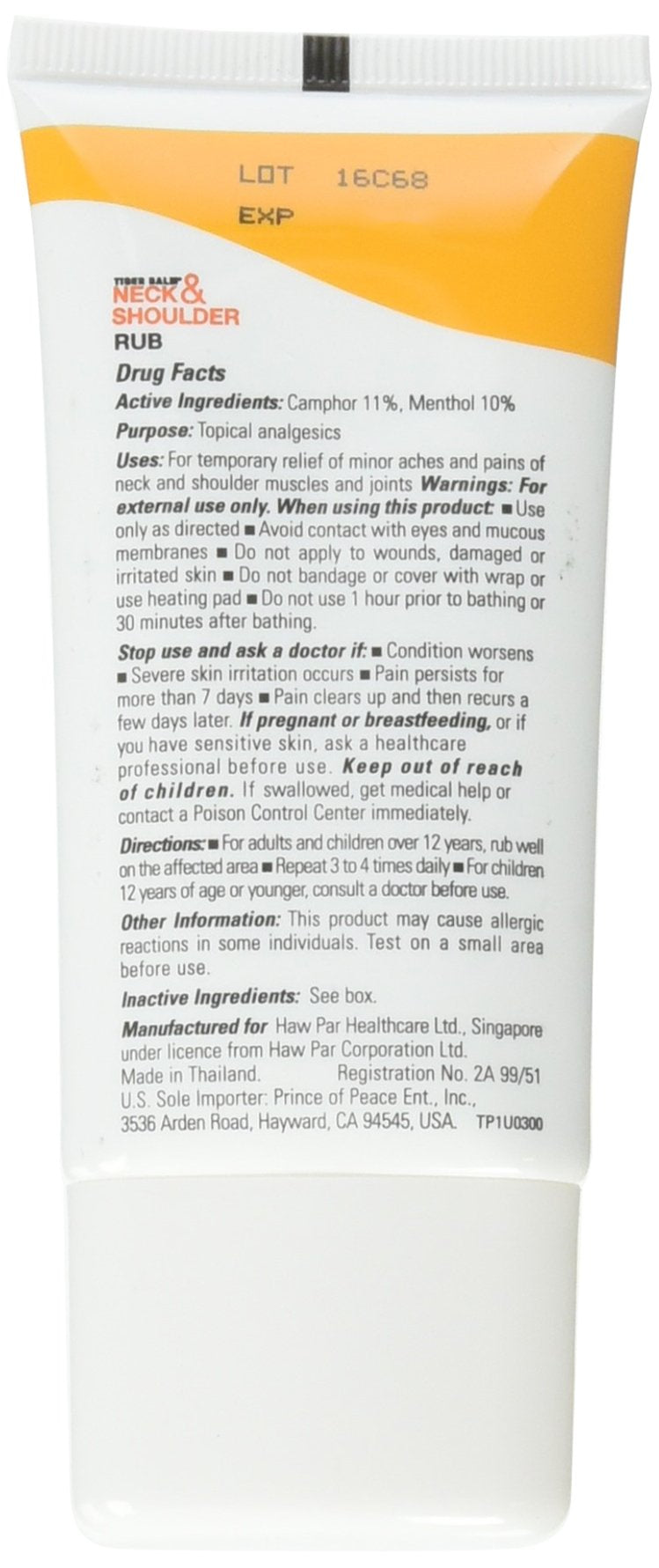 Tiger Balm Neck and Shoulder Rub