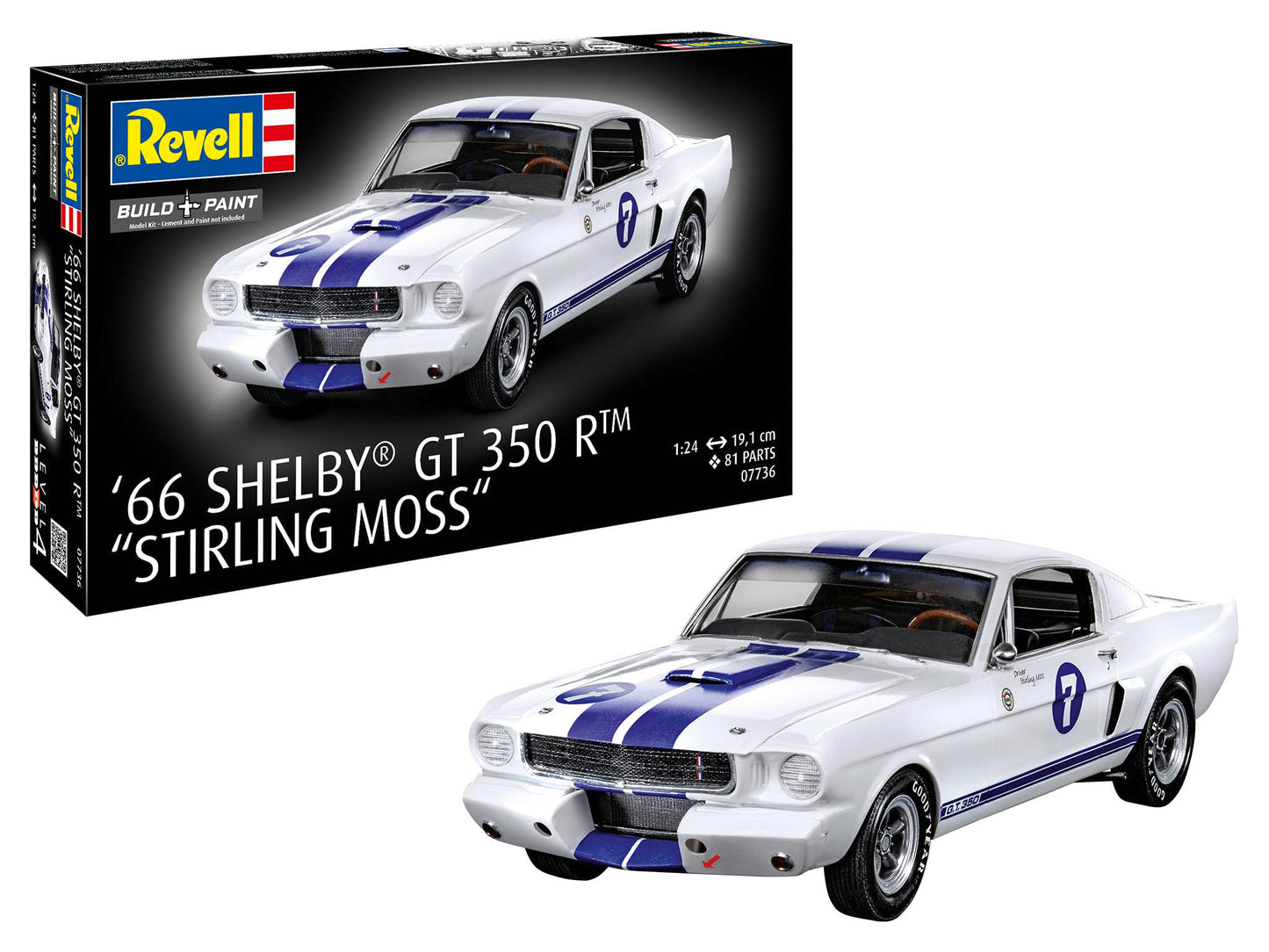 Revell 07736 1966 Shelby GT 350 R Stirling Moss 1:24 Scale - Unbuilt/Unpainted Plastic Model Kit – Home