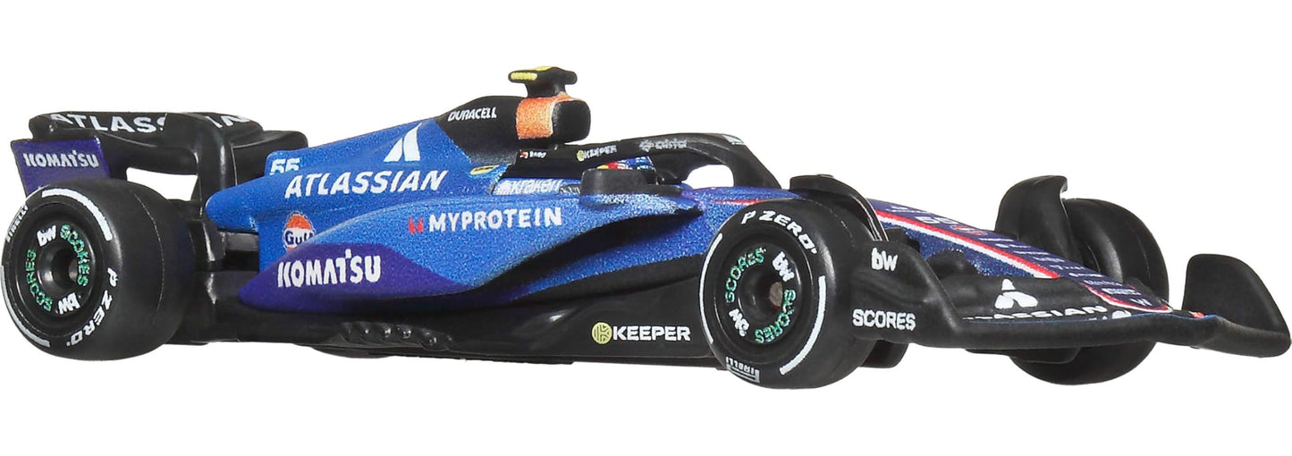 Hot Wheels 1:64 Scale Premium Die-Cast Formula 1 Collectible Toy Race Car with Real Riders Tires & Metal/Metal Body & Chassis