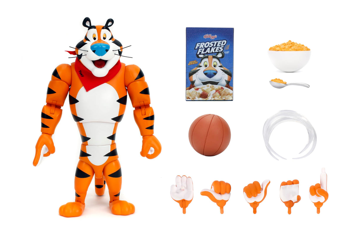Jada Tony The Tiger Frosted Flakes 6" Action Figure, Highly Articulated, Collectible, Nostalgic Detail, Exclusive Packaging