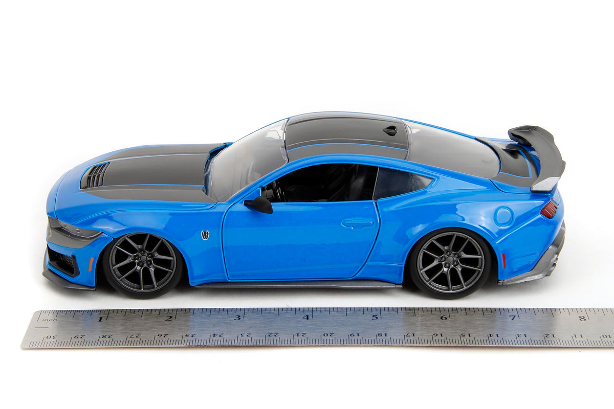 Jada Toys Bigtime Muscle 1:24 2024 Ford Mustang Dark Horse Die-cast Car - Opening Doors, Hood, Trunk, Rubber Tires(Blue)