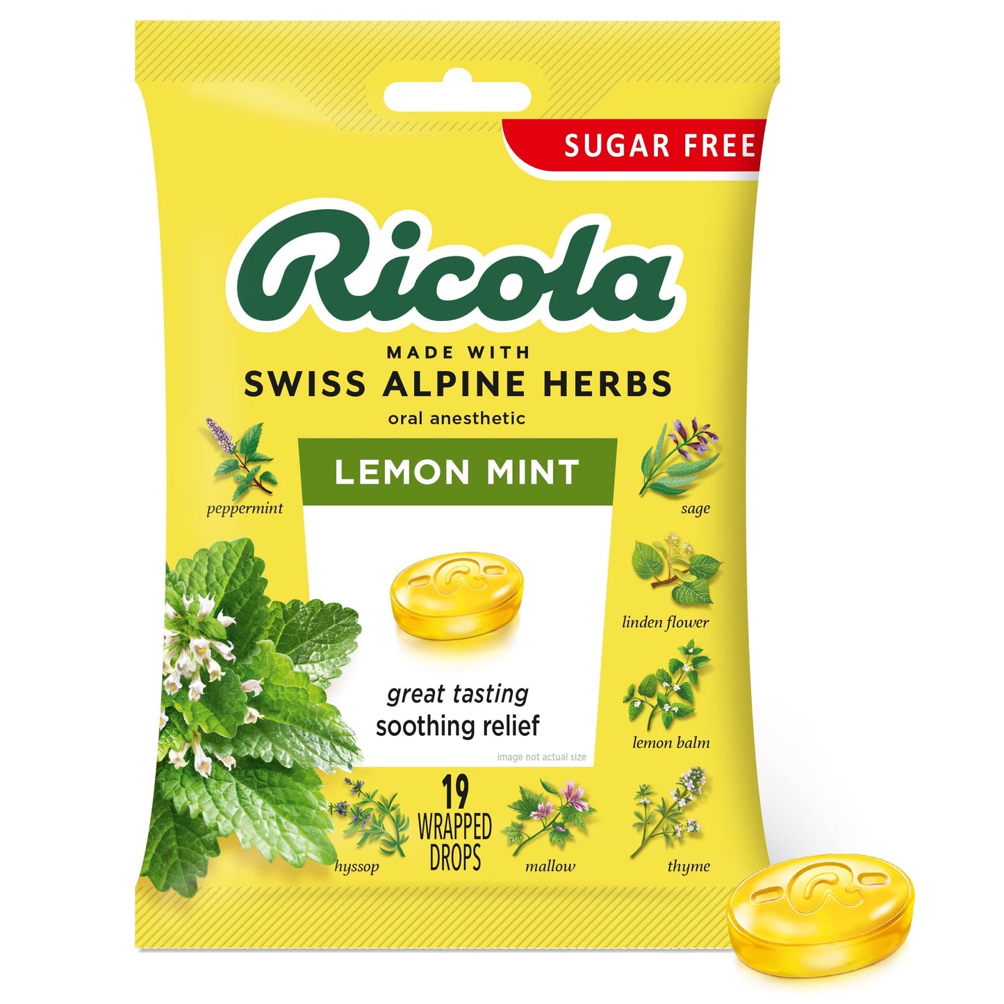 Ricola Sugar Free Herb Throat Drops Lemon Mint 19 Each (Pack of 2) – Drugstore