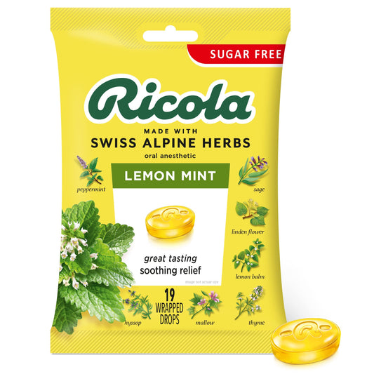 Ricola Sugar Free Herb Throat Drops Lemon Mint 19 Each (Pack of 2) – Drugstore