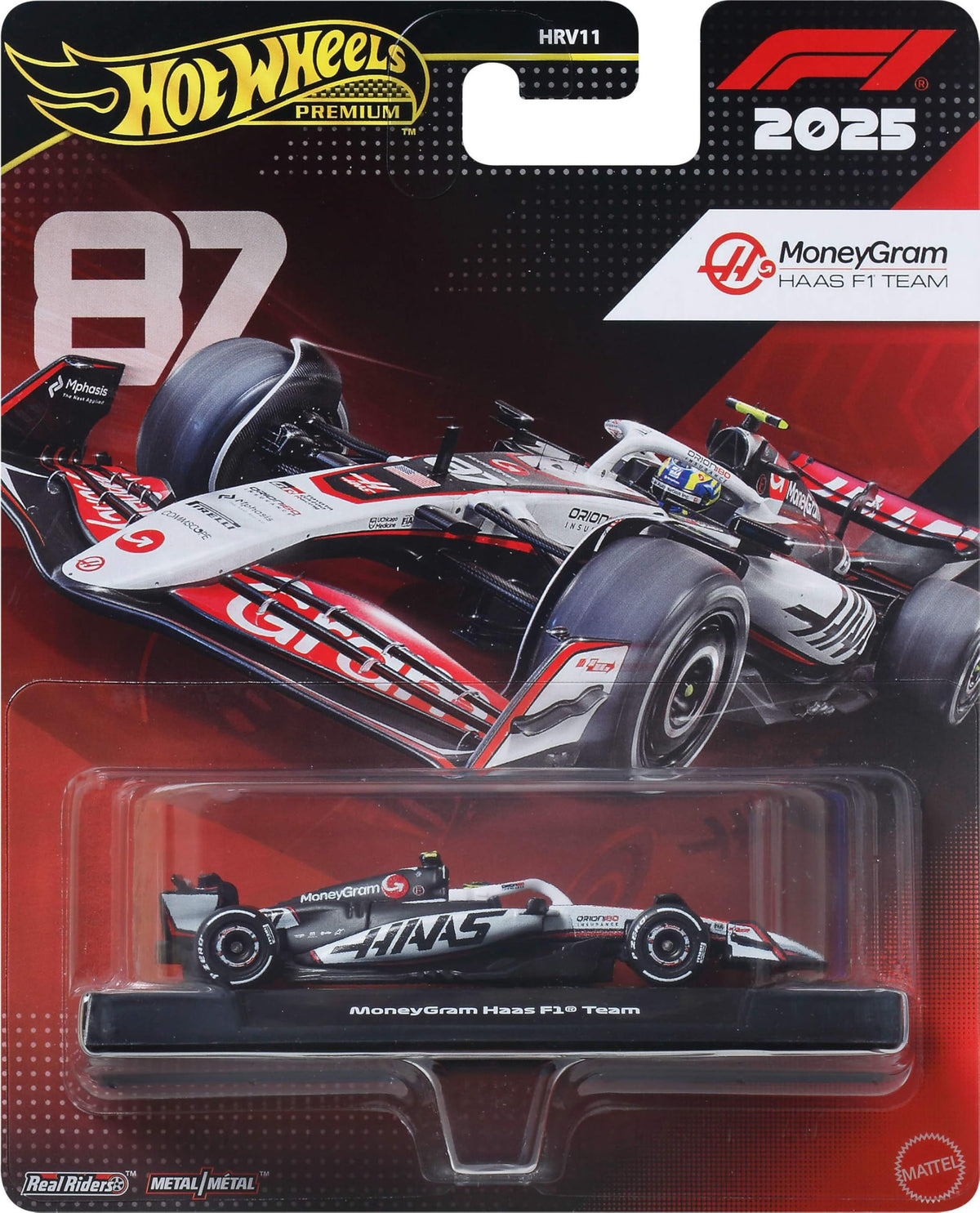 Hot Wheels 1:64 Scale Premium Die-Cast Formula 1 Collectible Toy Race Car with Real Riders Tires & Metal/Metal Body & Chassis