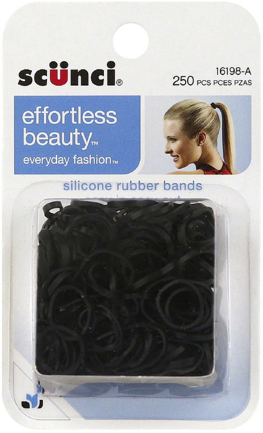 Scunci 1619803a048 Black Hair Rubber Bands 250 Count – Beauty