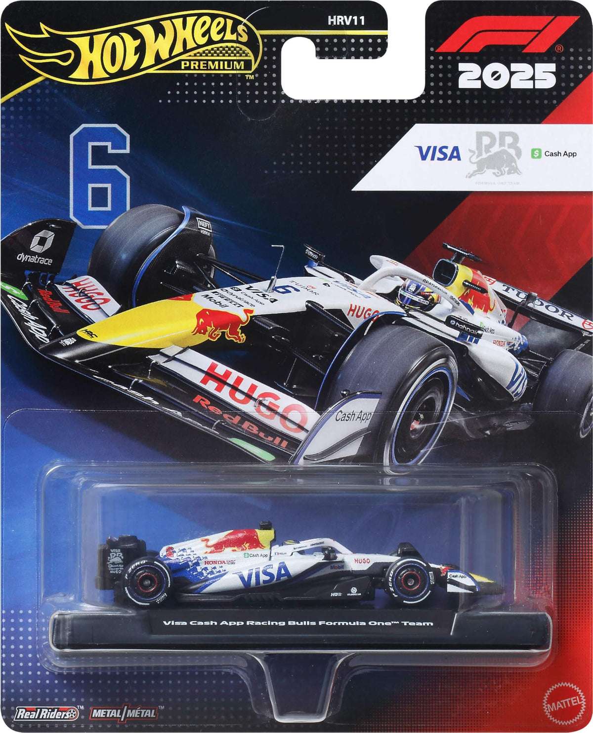 Hot Wheels 1:64 Scale Premium Die-Cast Formula 1 Collectible Toy Race Car with Real Riders Tires & Metal/Metal Body & Chassis