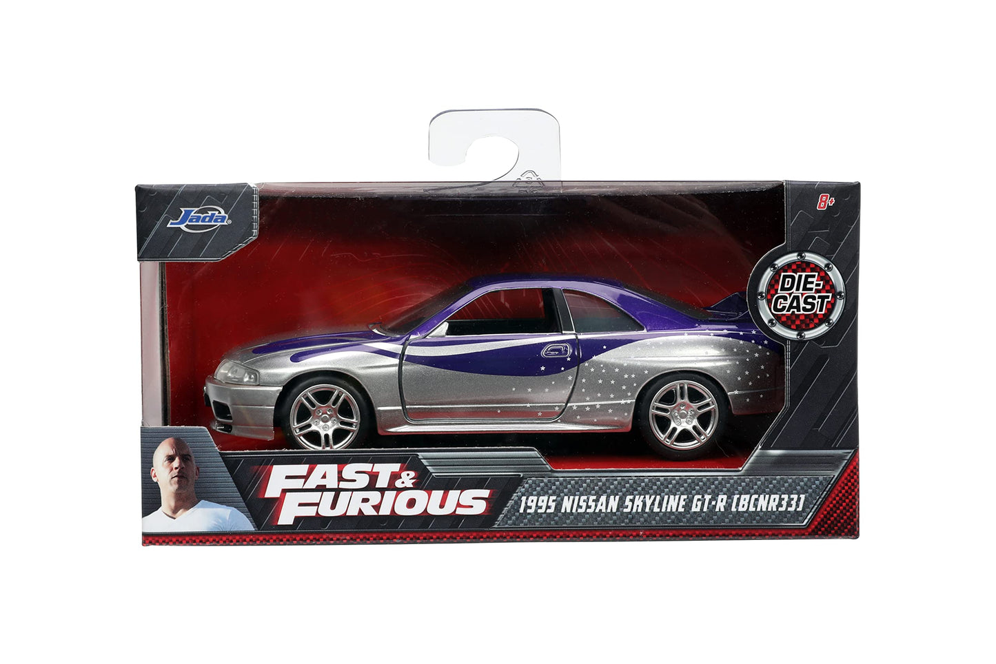 Jada Fast & Furious 1:32 1995 Nissan Skyline GT-R(BNCR33) Die-Cast Car, Toys for Kids and Adults