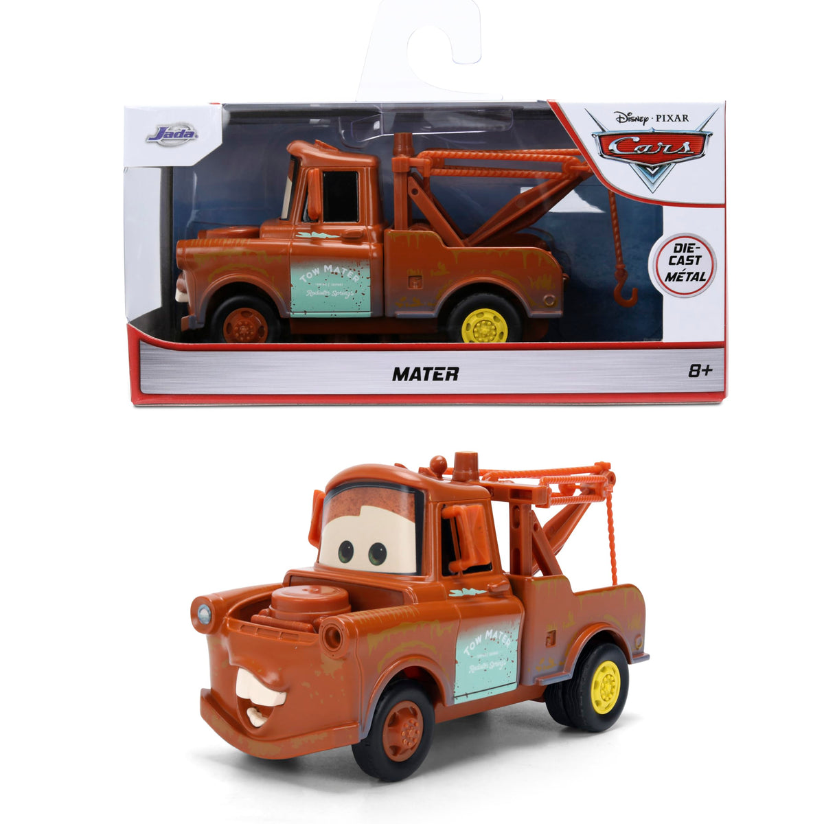 Jada Disney Pixar Cars Tow Mater Hollywood Rides Die-Cast Vehicle 1:32 Scale Truck Toys – Rusty Tow Truck, Display Model