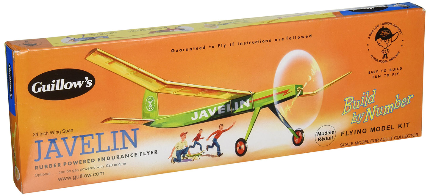 Guillow's Javelin Rubber Powered Endurance Flyer Model Kit – Sports