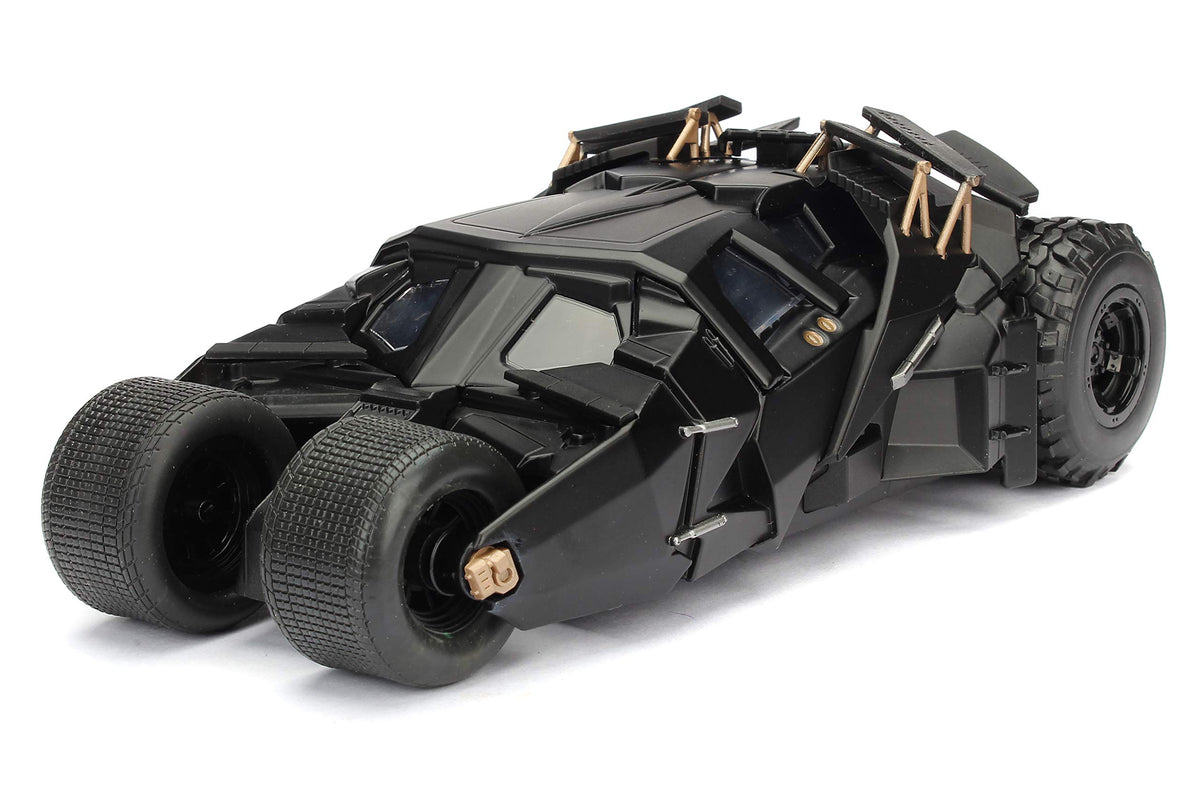 Jada Toys DC Comics 2008 The Dark Knight Batmobile with Batman Figure 1:24 Scale Metals Die-Cast Collectible Vehicle Boys Metals 2008 Multicolor Standard