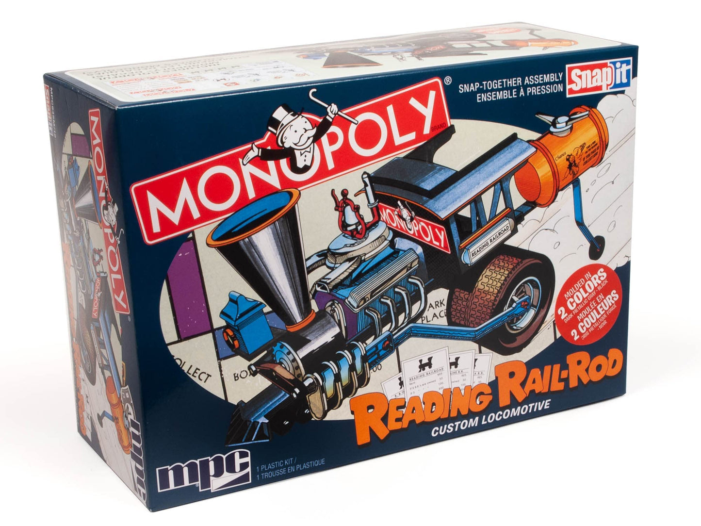 MPC Monopoly Custom Locomotive 1:25 Scale Model kit, Factory Color – Toy