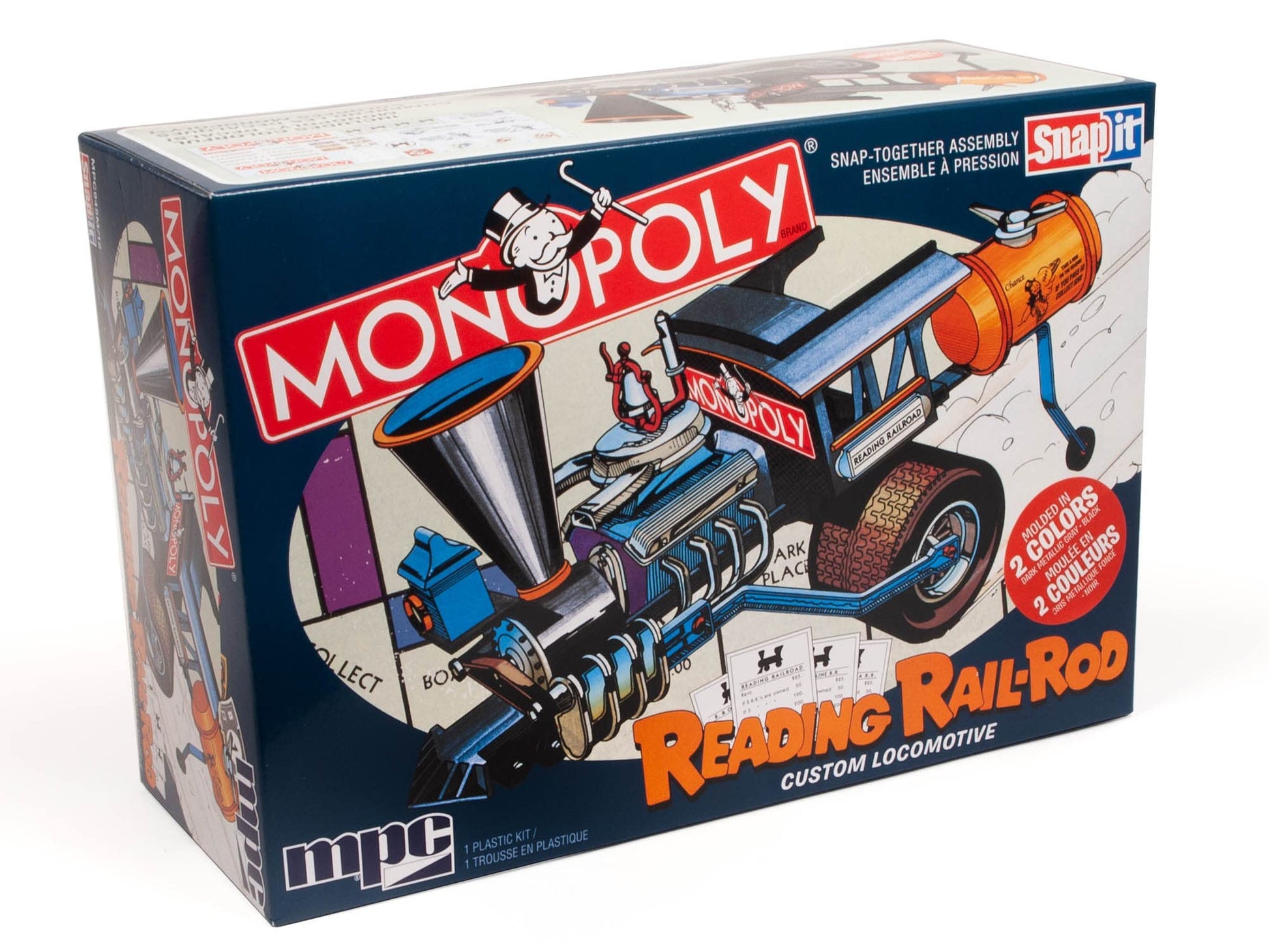 MPC Monopoly Custom Locomotive 1:25 Scale Model kit, Factory Color – Toy