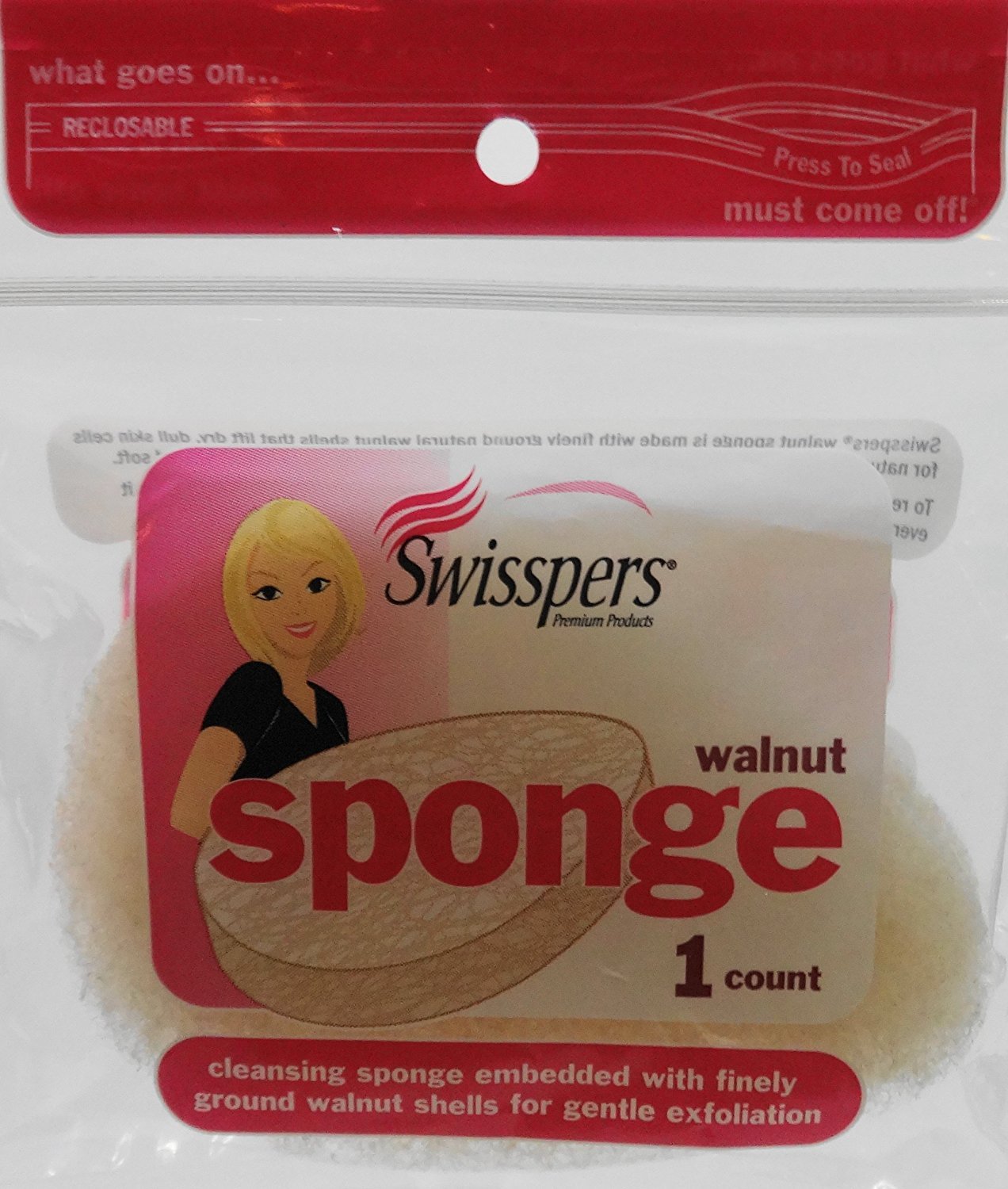 Swisspers 2 Piece Walnut Exfoliating Sponge, 0.64 Ounce – Drugstore
