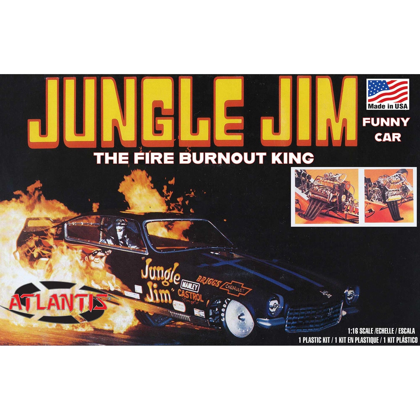 Atlantis AMCH1486 1/16 Jungle Jim Vega Funny Car Model kit, Multicoloured – Home
