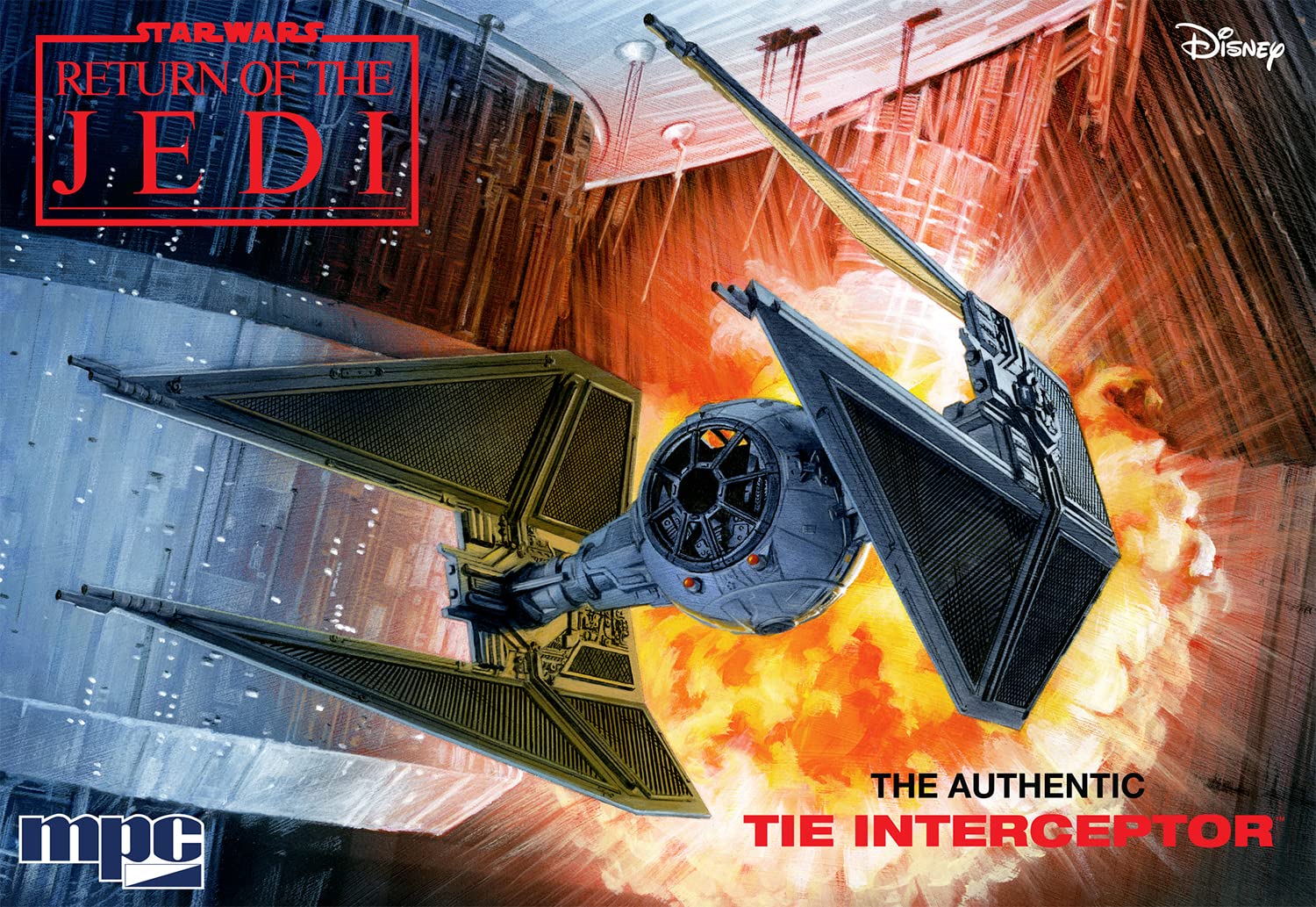 MPC Skill 2 Model Kit Tie Interceptor Spacecraft Star Wars: Return of The Jedi (1983) Movie 1/48 Scale Model – Toy