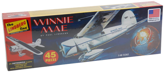 Lindberg Models 1:48 Scale Winnie Mae Airplane Model Kit – Toy