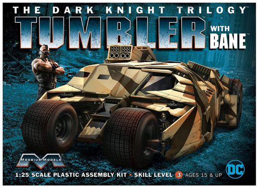 Moebius 967 The Dark Knight Trilogy Armored Tumbler with Bane 1:25 Scale Plastic Model Kit - Requires Assembly – Toy