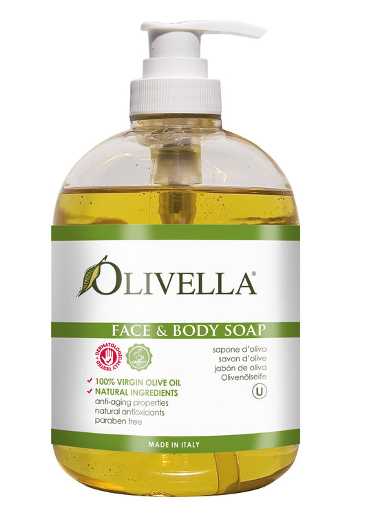 Olivella Face and Body Soap Made from Italian Virgin Olive Oil, Net 16.9 Fl. Oz. – Beauty