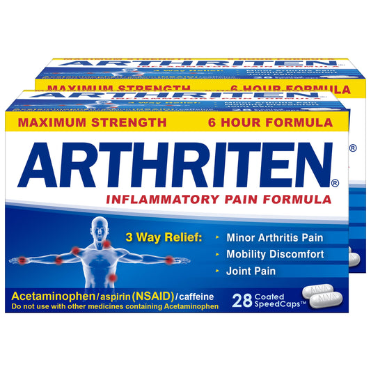 Arthriten Inflammatory Pain Formula - Maximum Strength - 6 Hour Formula - 28 Caplets (Pack of 2) – Drugstore