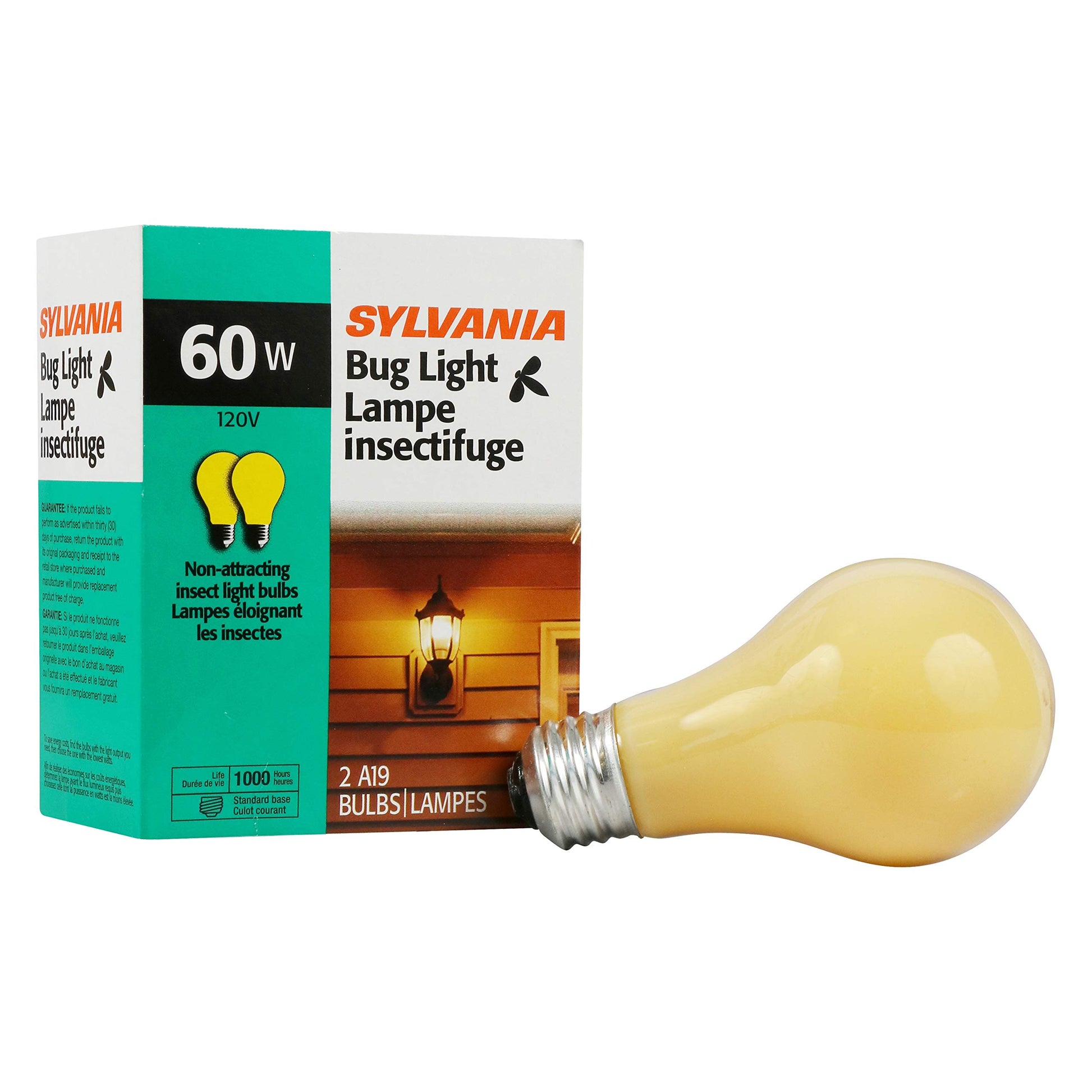 LEDVANCE A19 Incandescent Bulb, Medium Base, Yellow Bug Light, 60W, 2850K, 2 Pack – Home Improvement