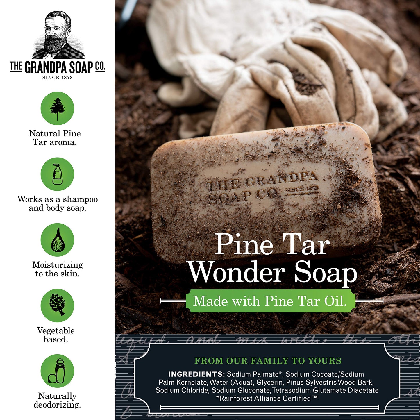 The Grandpa Soap Co. - The Original Wonder Pine Tar Soap